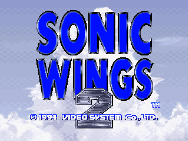 Sonic Wings 2 title screen for Neo Geo CD